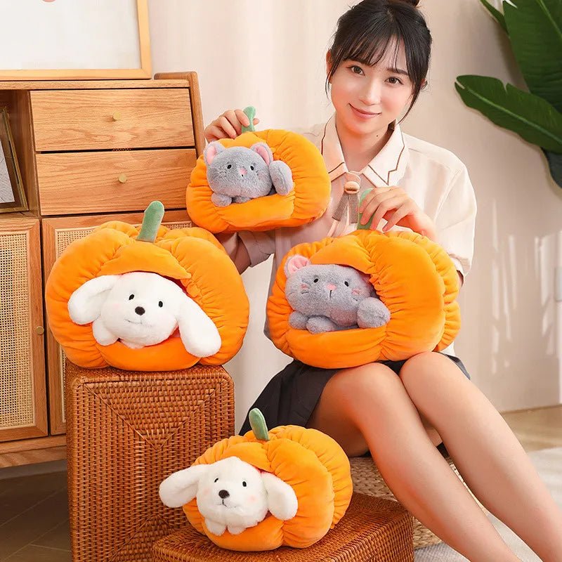 Kawaiimi - cute soft plush toys for children - Squashy Pumpkin Pet Plushie - 8
