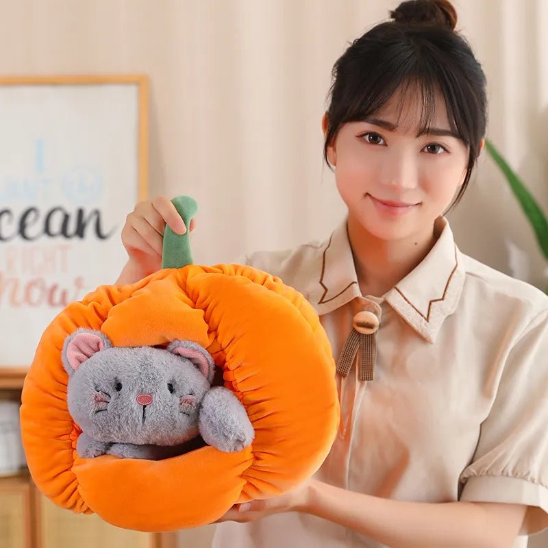 Kawaiimi - cute soft plush toys for children - Squashy Pumpkin Pet Plushie - 4