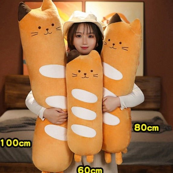 Kawaiimi - plush toys - Squishy Cat Baguette Long Plush Pillow - 10