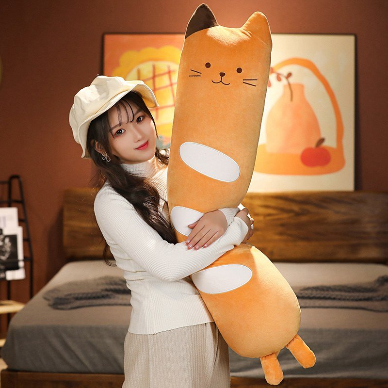 Kawaiimi - plush toys - Squishy Cat Baguette Long Plush Pillow - 8
