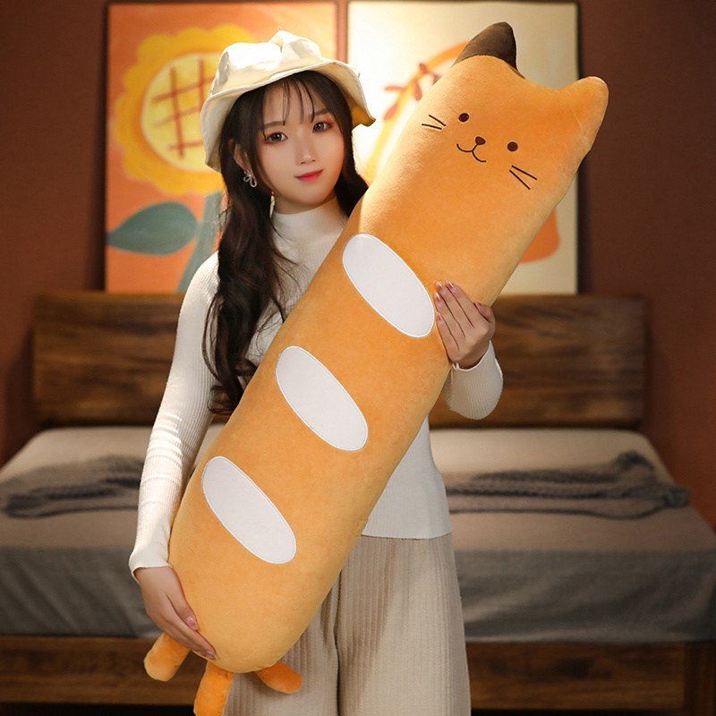 Kawaiimi - plush toys - Squishy Cat Baguette Long Plush Pillow - 13
