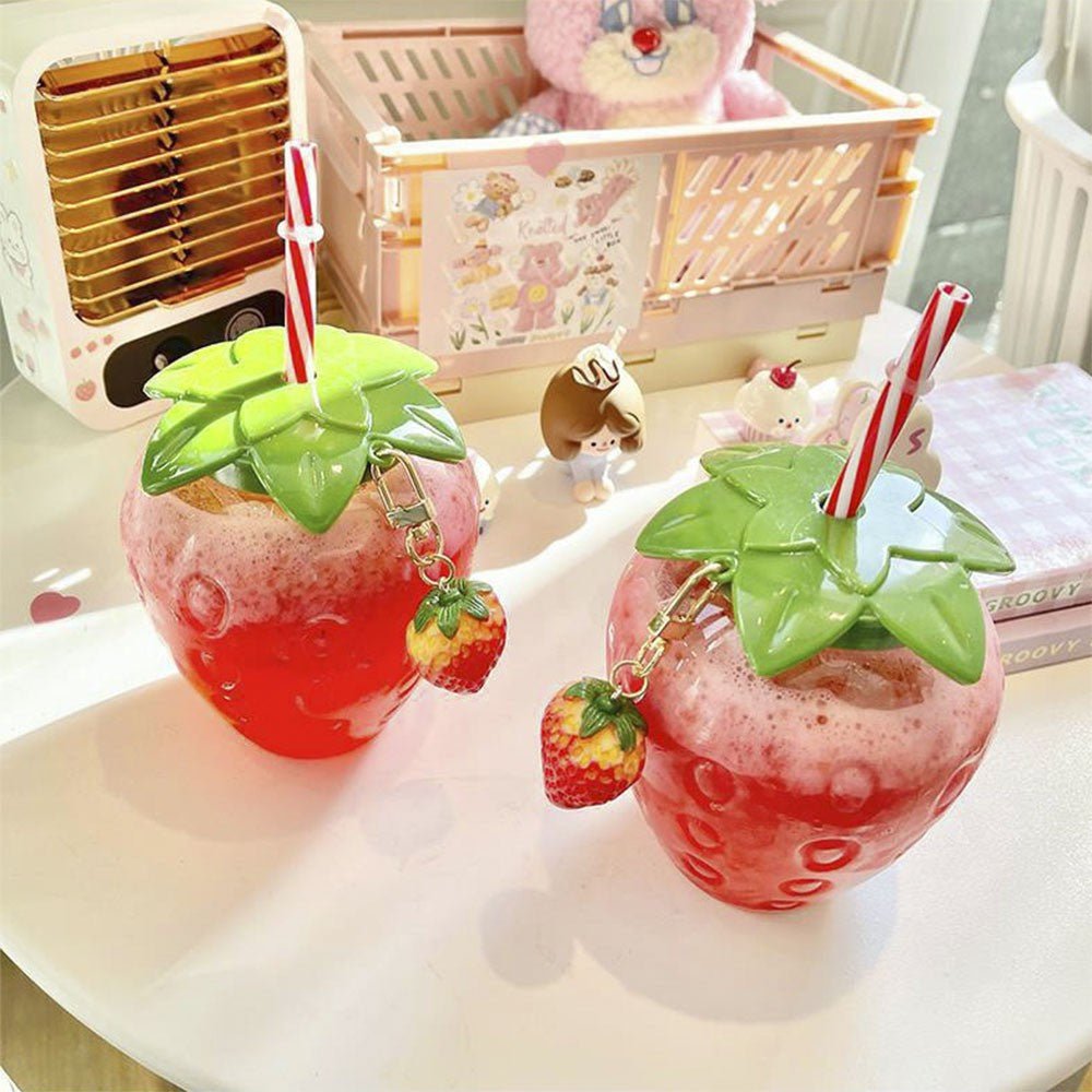 Kawaiimi - cups, mugs & tumblers - Strawberry Sipper Drinking Cup - 6