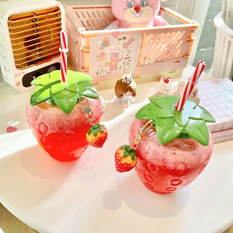 Kawaiimi - cups, mugs & tumblers - Strawberry Sipper Drinking Cup - 9