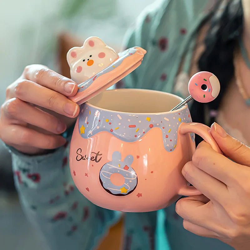 Kawaiimi - Home & Living - Sugarlicious Mug with Donut Teaspoon - 4