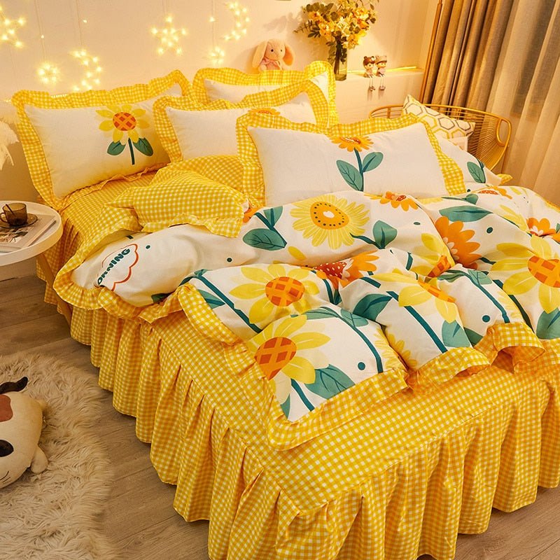 Kawaiimi - home & living - Sun & Shine Sunflower Field Bedding Set - 2