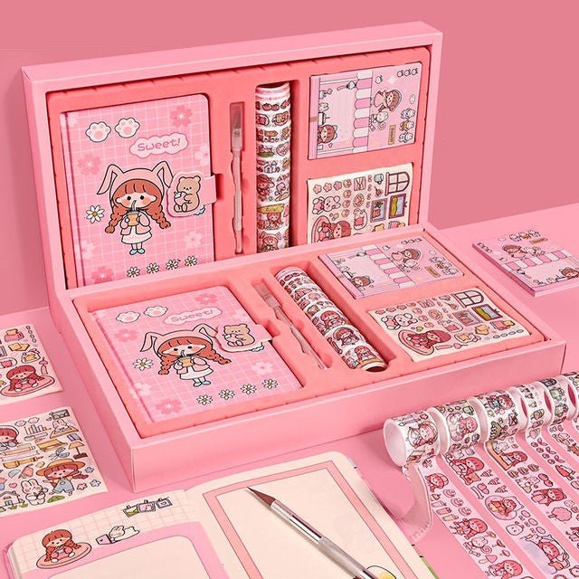Kawaiimi - back to school supplies - Sweet Bunny Girl Stationery Gift Set - 1