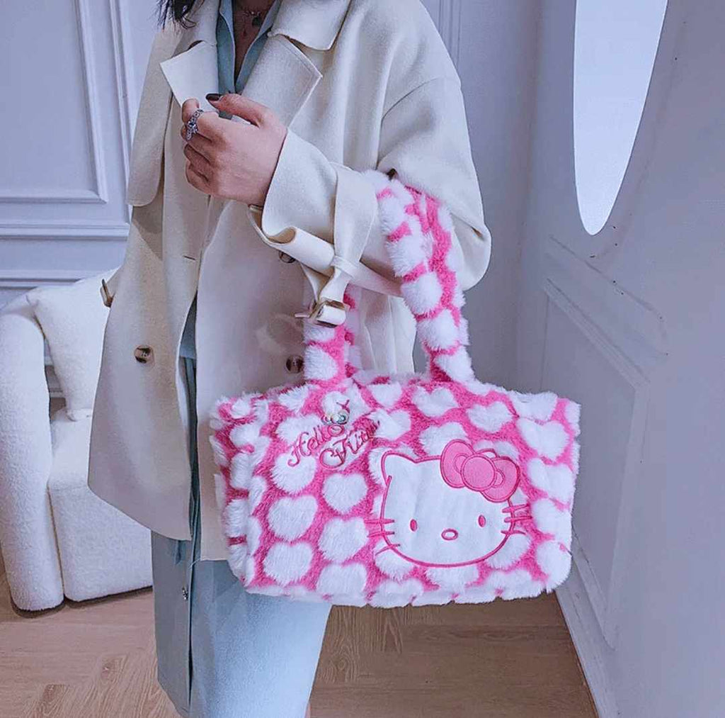 Kawaiimi - sanrio hand bags - Sweet Hello Kitty Plush Hand Bag - 3