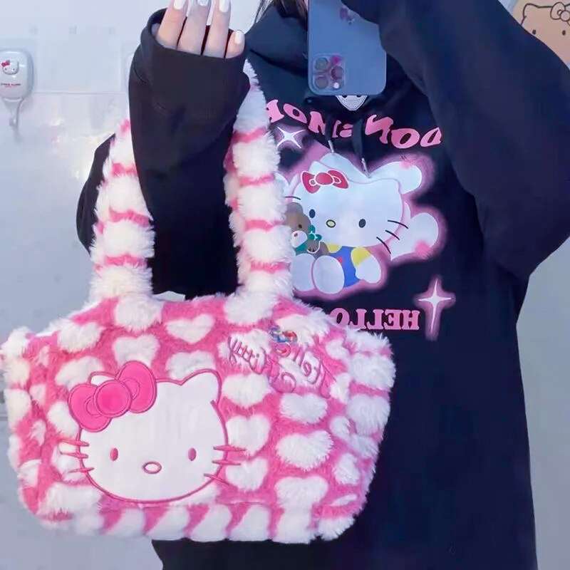 Kawaiimi - sanrio hand bags - Sweet Hello Kitty Plush Hand Bag - 6