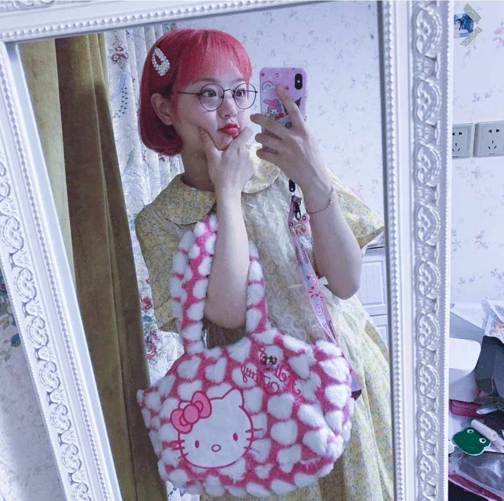 Kawaiimi - sanrio hand bags - Sweet Hello Kitty Plush Hand Bag - 9