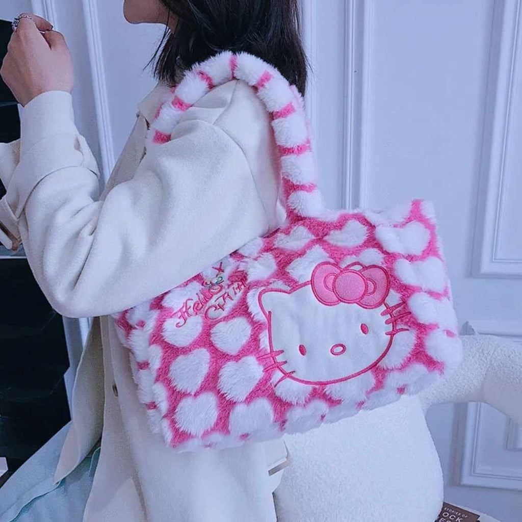 Kawaiimi - sanrio hand bags - Sweet Hello Kitty Plush Hand Bag - 1