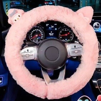 Kawaiimi - car decor & accessories - Sweet Sanrio Steering Wheel Fuzzy Cover - 6