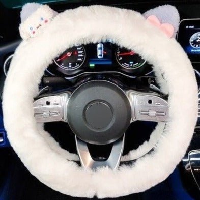 Kawaiimi - car decor & accessories - Sweet Sanrio Steering Wheel Fuzzy Cover - 5