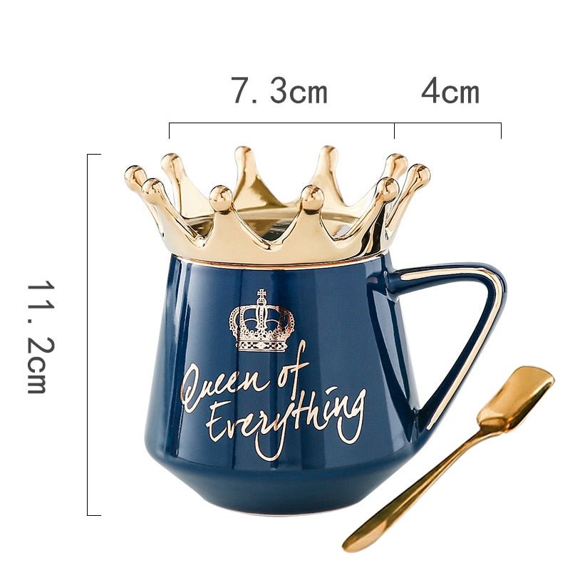 Kawaiimi - home & living - The Queen Mug with Golden Crown Lid - 8