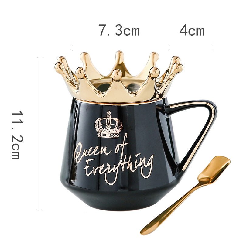 Kawaiimi - home & living - The Queen Mug with Golden Crown Lid - 7