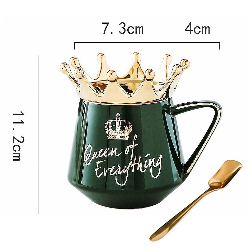 Kawaiimi - home & living - The Queen Mug with Golden Crown Lid - 6