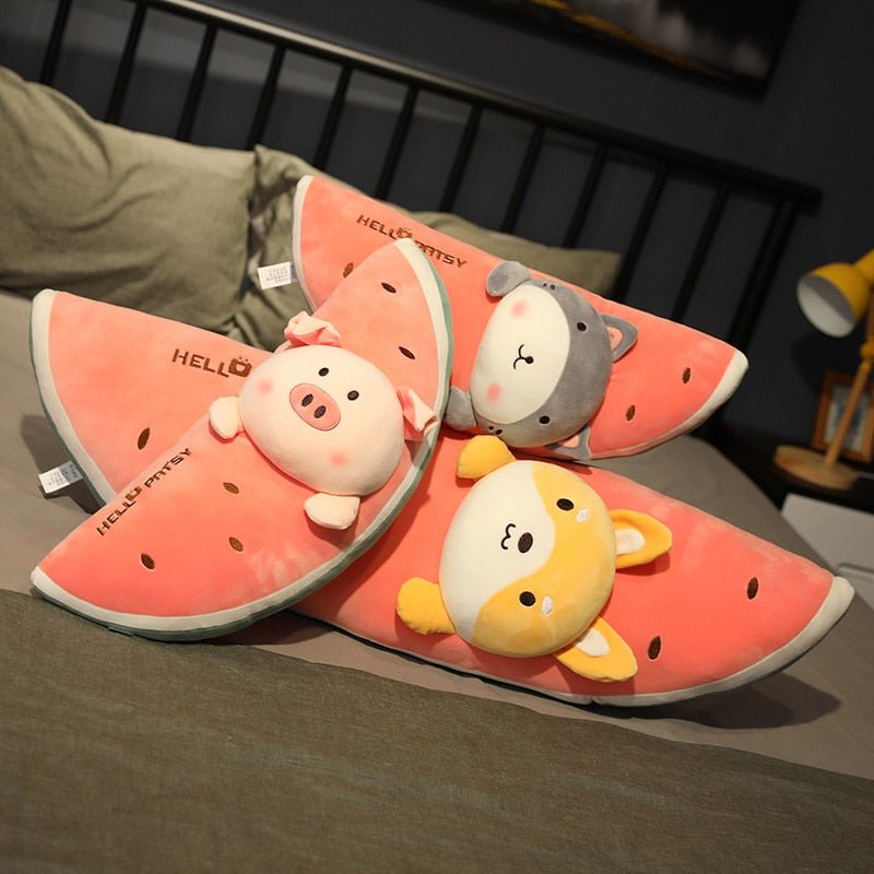 Kawaiimi - plush toys - Watermelon Animal Friends Plush Pillow - 4