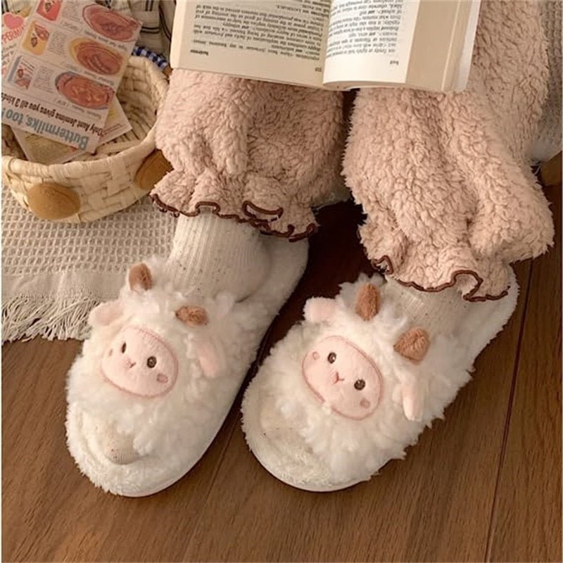Kawaiimi - flip-flops, shoes & slippers for women - Woolly Fuzzball Home Slippers - 4